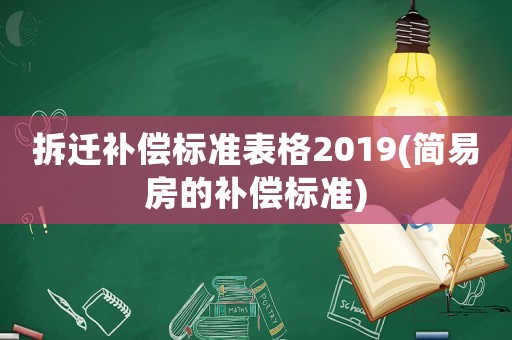 拆遷補償標準表格2019(簡易房的補償標準)