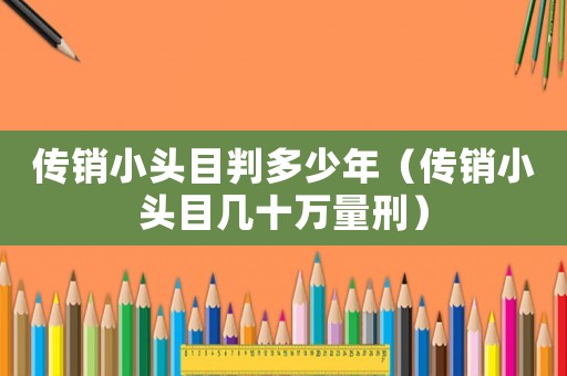 傳銷小頭目判多少年（傳銷小頭目幾十萬量刑）