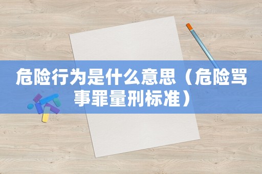 危險行為是什么意思（危險罵事罪量刑標準）