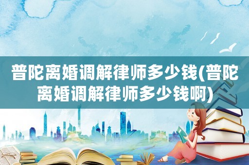 普陀離婚調解律師多少錢(普陀離婚調解律師多少錢啊)