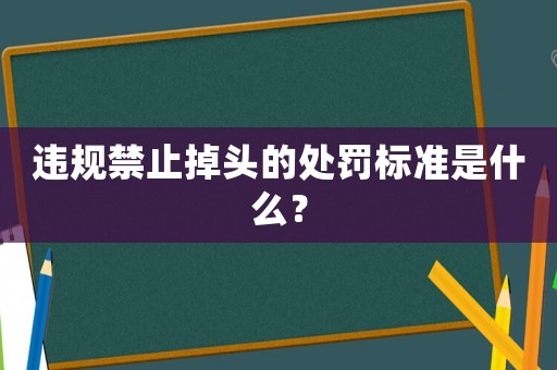 違規(guī)禁止掉頭的處罰標(biāo)準(zhǔn)是什么？
