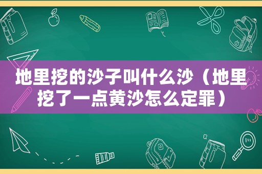 地里挖的沙子叫什么沙（地里挖了一點黃沙怎么定罪）