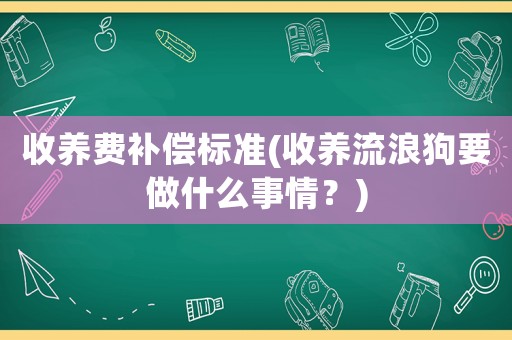 收養費補償標準(收養流浪狗要做什么事情？)
