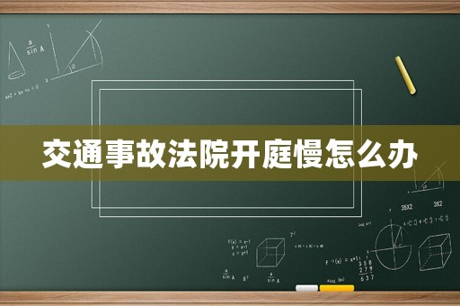 交通事故法院開庭慢怎么辦