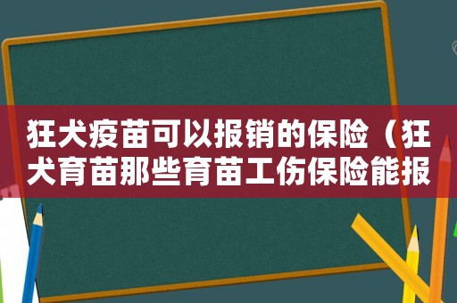 狂犬疫苗可以報(bào)銷的保險(xiǎn)（狂犬育苗那些育苗工傷保險(xiǎn)能報(bào)賬）
