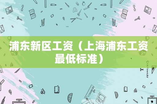 浦東新區(qū)工資（上海浦東工資最低標準）