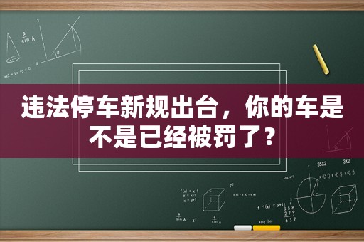 違法停車(chē)新規(guī)出臺(tái)，你的車(chē)是不是已經(jīng)被罰了？