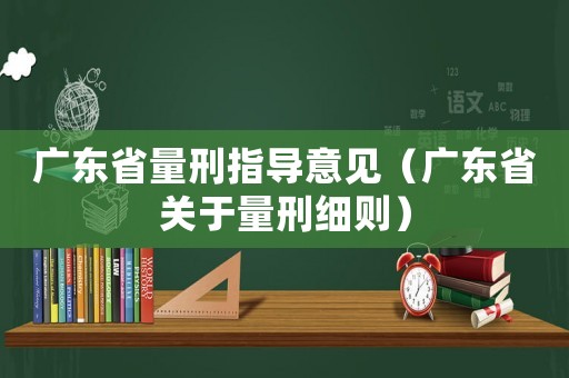 廣東省量刑指導意見（廣東省關于量刑細則）