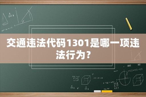 交通違法代碼1301是哪一項(xiàng)違法行為？