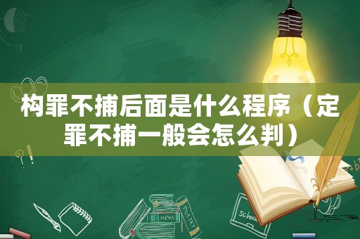 構(gòu)罪不捕后面是什么程序（定罪不捕一般會怎么判）