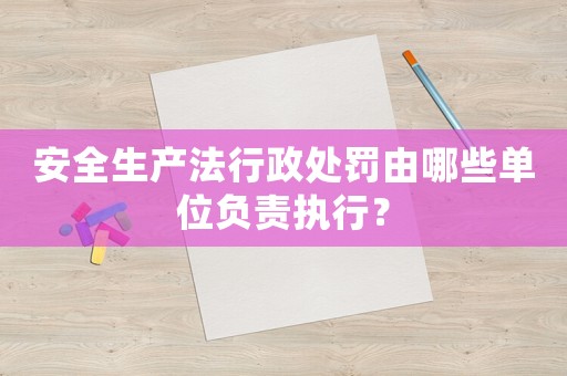 安全生產法行政處罰由哪些單位負責執行？