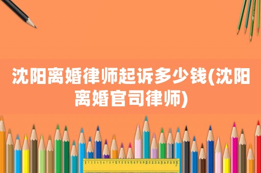 沈陽離婚律師起訴多少錢(沈陽離婚官司律師)