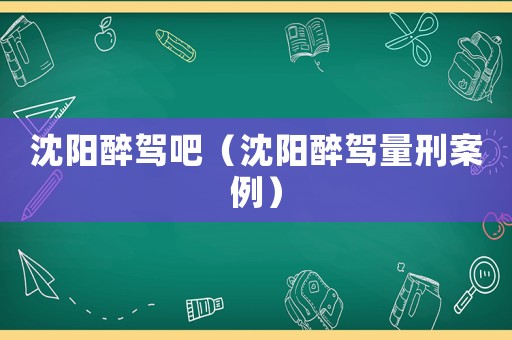 沈陽醉駕吧（沈陽醉駕量刑案例）