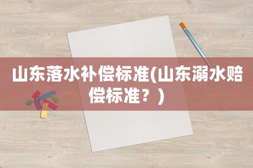 山東落水補償標準(山東溺水賠償標準？)