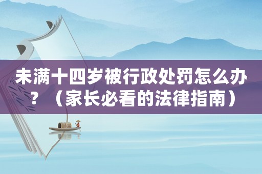 未滿十四歲被行政處罰怎么辦？（家長必看的法律指南）