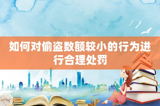 如何對偷盜數額較小的行為進行合理處罰