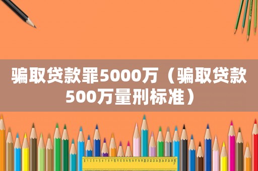 騙取貸款罪5000萬（騙取貸款500萬量刑標準）