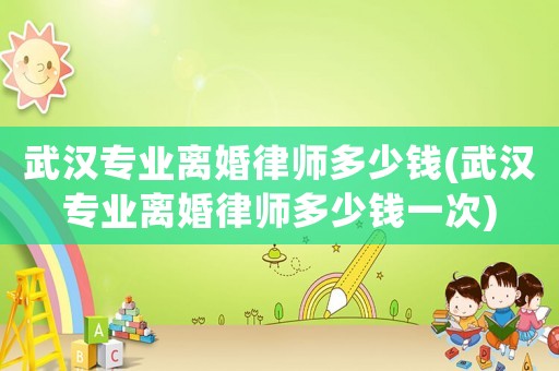 武漢專業(yè)離婚律師多少錢(武漢專業(yè)離婚律師多少錢一次)
