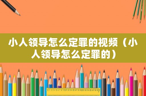 小人領導怎么定罪的視頻（小人領導怎么定罪的）