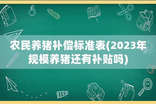 農(nóng)民養(yǎng)豬補(bǔ)償標(biāo)準(zhǔn)表(2023年規(guī)模養(yǎng)豬還有補(bǔ)貼嗎)