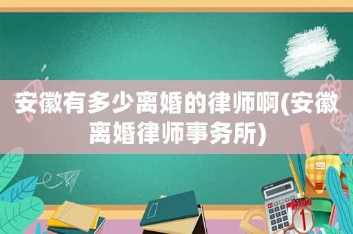 安徽有多少離婚的律師啊(安徽離婚律師事務所)