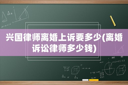 興國律師離婚上訴要多少(離婚訴訟律師多少錢)