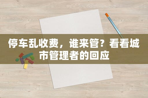 停車亂收費，誰來管？看看城市管理者的回應