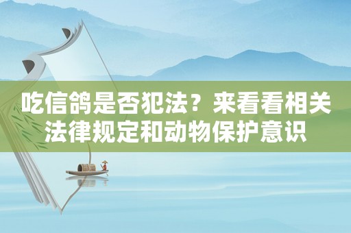 吃信鴿是否犯法？來看看相關(guān)法律規(guī)定和動物保護(hù)意識