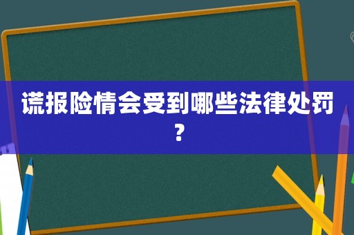 謊報險情會受到哪些法律處罰？