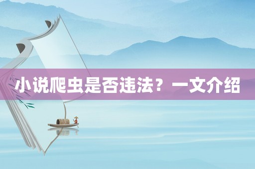 小說爬蟲是否違法？一文介紹