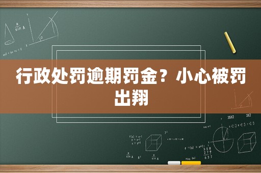 行政處罰逾期罰金？小心被罰出翔