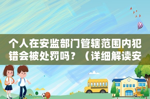 個人在安監(jiān)部門管轄范圍內(nèi)犯錯會被處罰嗎？（詳細解讀安監(jiān)法規(guī)）