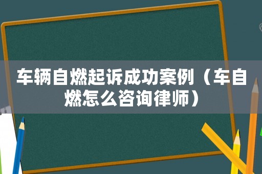 車輛自燃起訴成功案例（車自燃怎么咨詢律師）