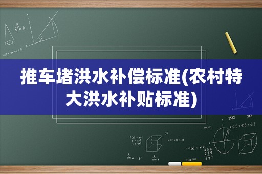 推車堵洪水補(bǔ)償標(biāo)準(zhǔn)(農(nóng)村特大洪水補(bǔ)貼標(biāo)準(zhǔn))