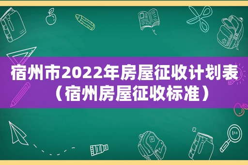 宿州市2022年房屋征收計劃表（宿州房屋征收標準）