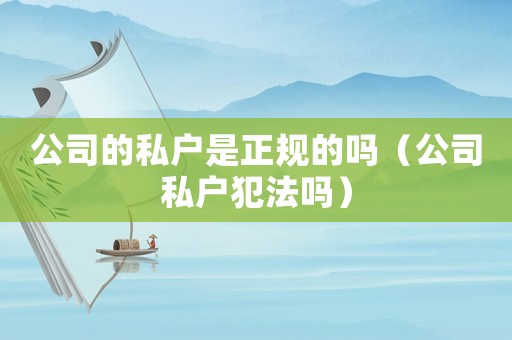 公司的私戶是正規的嗎（公司私戶犯法嗎）