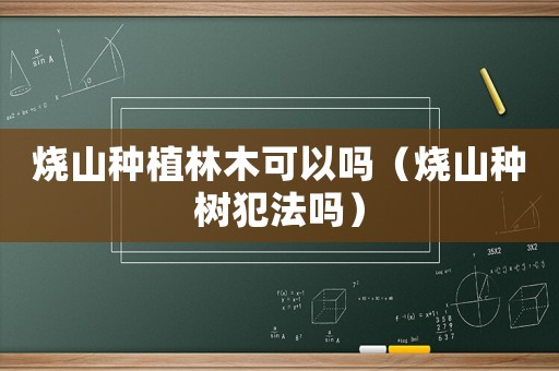燒山種植林木可以嗎（燒山種樹犯法嗎）