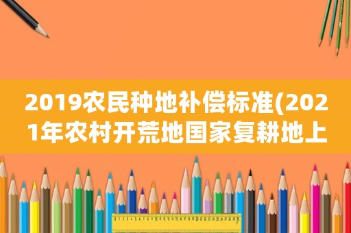 2019農民種地補償標準(2021年農村開荒地國家復耕地上的青苗怎么補償)