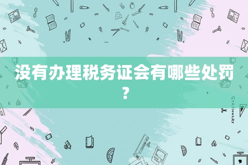 沒有辦理稅務證會有哪些處罰？