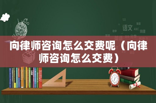 向律師咨詢怎么交費呢（向律師咨詢怎么交費）
