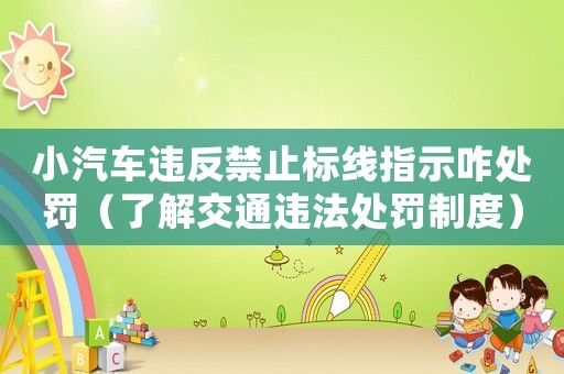 小汽車違反禁止標線指示咋處罰（了解交通違法處罰制度）