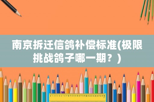 南京拆遷信鴿補償標準(極限挑戰鴿子哪一期？)