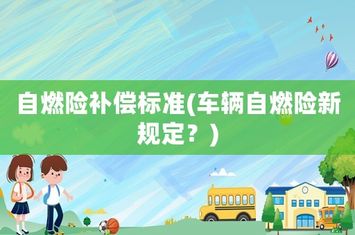 自燃險補償標準(車輛自燃險新規定？)