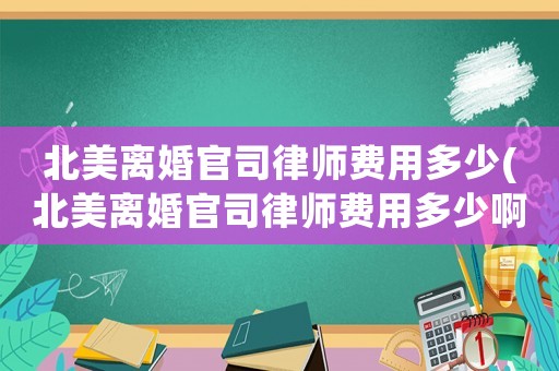 北美離婚官司律師費用多少(北美離婚官司律師費用多少啊)