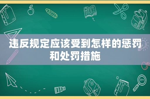 違反規(guī)定應(yīng)該受到怎樣的懲罰和處罰措施