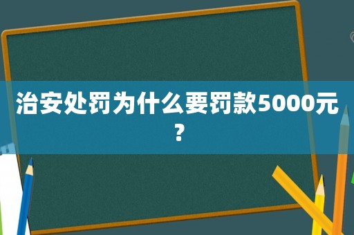 治安處罰為什么要罰款5000元？