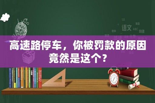 高速路停車，你被罰款的原因竟然是這個？