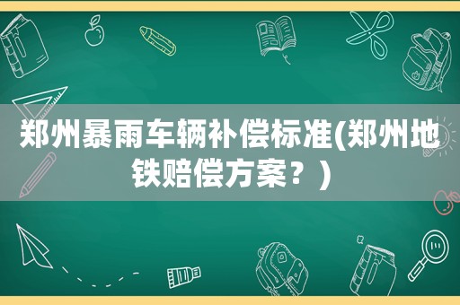 鄭州暴雨車輛補償標準(鄭州地鐵賠償方案？)