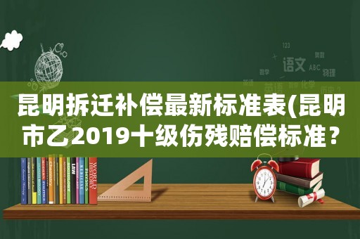 昆明拆遷補償最新標準表(昆明市乙2019十級傷殘賠償標準？)