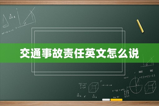 交通事故責任英文怎么說